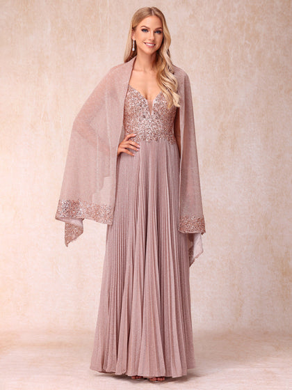 Forme Princesse Bretelles spaghetti Sans Manches Longue Robes de soirée formelles avec Paillettes