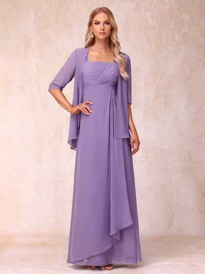 Robe de Soirée Longue sans Manches en Ligne A/Princesse avec Volants & Veste