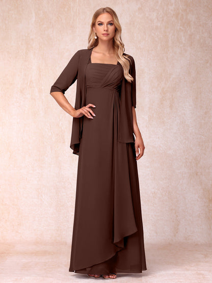 Robe de Soirée Longue sans Manches en Ligne A/Princesse avec Volants & Veste