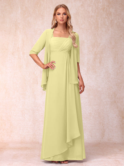 Robe de Soirée Longue sans Manches en Ligne A/Princesse avec Volants & Veste
