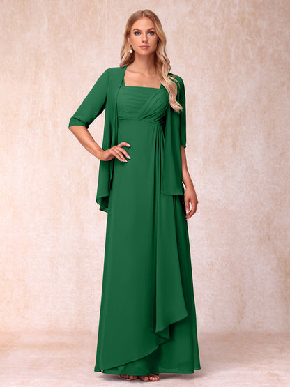 Robe de Soirée Longue sans Manches en Ligne A/Princesse avec Volants & Veste