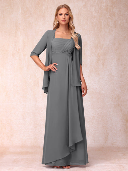 Robe de Soirée Longue sans Manches en Ligne A/Princesse avec Volants & Veste
