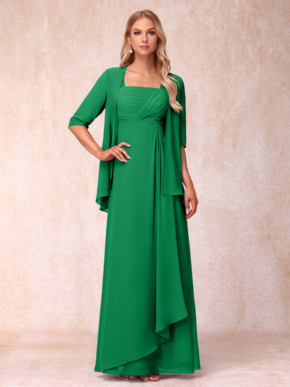 Robe de Soirée Longue sans Manches en Ligne A/Princesse avec Volants & Veste