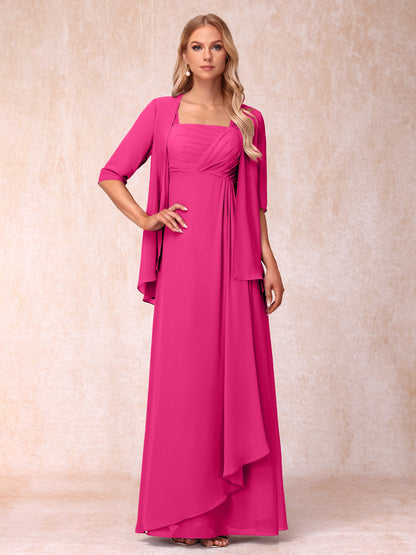Robe de Soirée Longue sans Manches en Ligne A/Princesse avec Volants & Veste