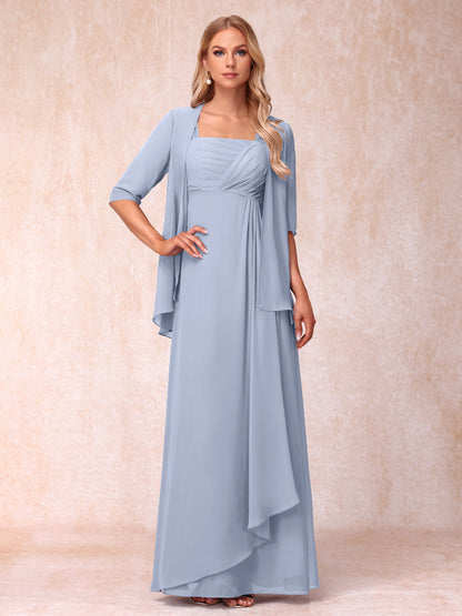 Robe de Soirée Longue sans Manches en Ligne A/Princesse avec Volants & Veste