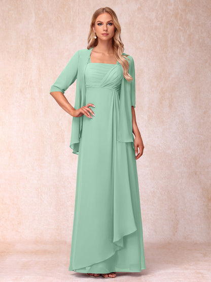Robe de Soirée Longue sans Manches en Ligne A/Princesse avec Volants & Veste