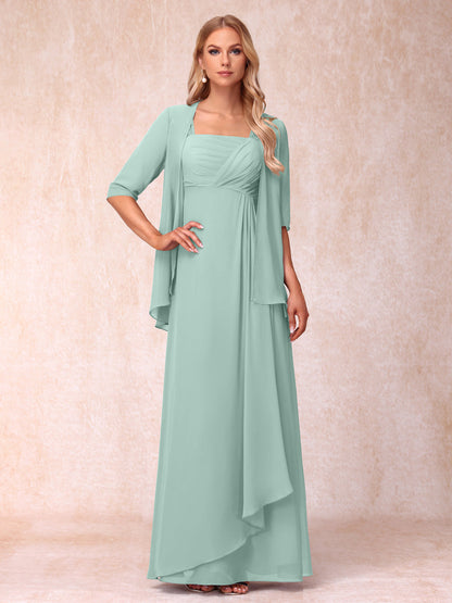 Robe de Soirée Longue sans Manches en Ligne A/Princesse avec Volants & Veste