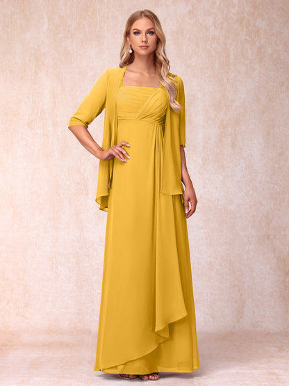 Robe de Soirée Longue sans Manches en Ligne A/Princesse avec Volants & Veste
