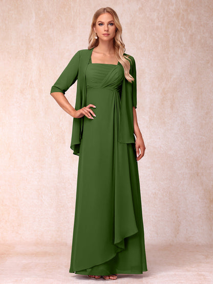 Robe de Soirée Longue sans Manches en Ligne A/Princesse avec Volants & Veste