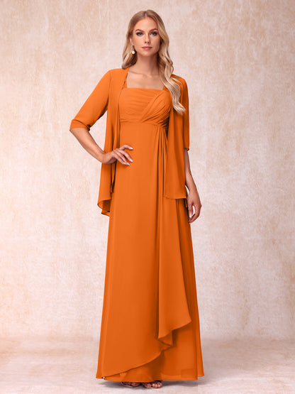 Robe de Soirée Longue sans Manches en Ligne A/Princesse avec Volants & Veste