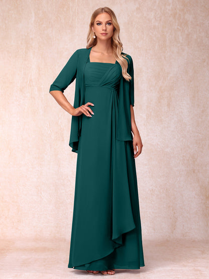 Robe de Soirée Longue sans Manches en Ligne A/Princesse avec Volants & Veste