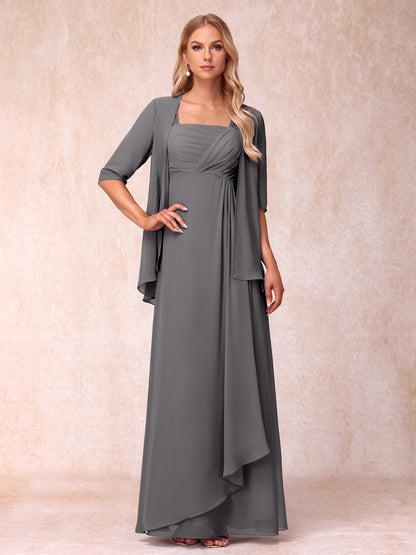 Robe de Soirée Longue sans Manches en Ligne A/Princesse avec Volants & Veste