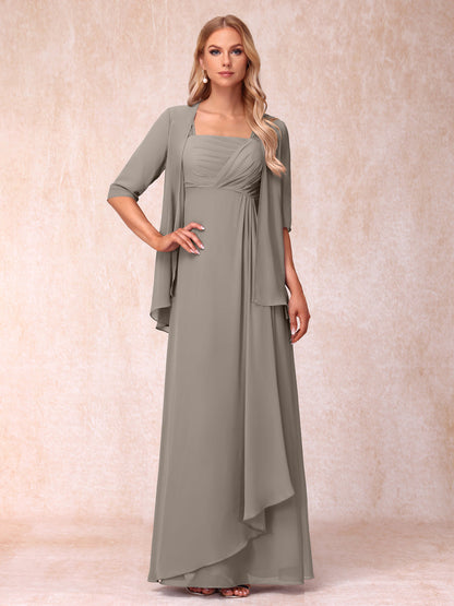 Robe de Soirée Longue sans Manches en Ligne A/Princesse avec Volants & Veste