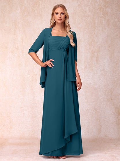 Robe de Soirée Longue sans Manches en Ligne A/Princesse avec Volants & Veste