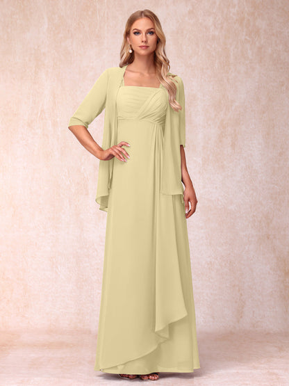Robe de Soirée Longue sans Manches en Ligne A/Princesse avec Volants & Veste