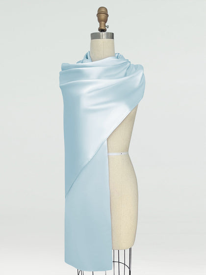 (45x225cm) Châles et Écharpes en Satin de Soie pour Femmes