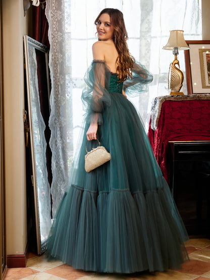 Forme Princesse Tulle Amoureux Longue Robes de bal