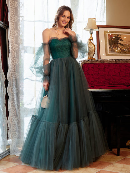 Forme Princesse Tulle Amoureux Longue Robes de bal