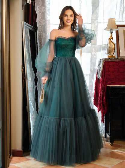 Forme Princesse Tulle Amoureux Longue Robes de bal
