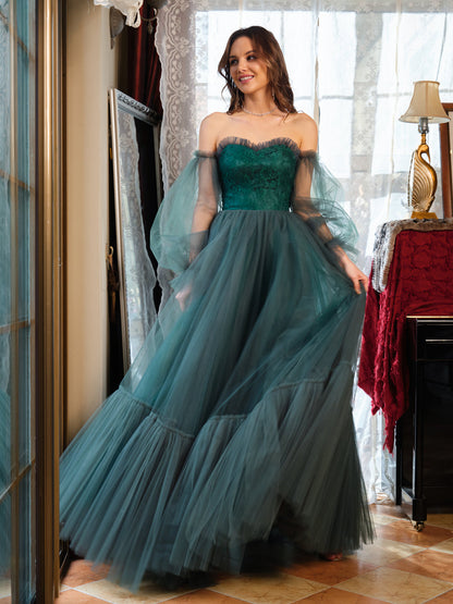 Forme Princesse Tulle Amoureux Longue Robes de bal