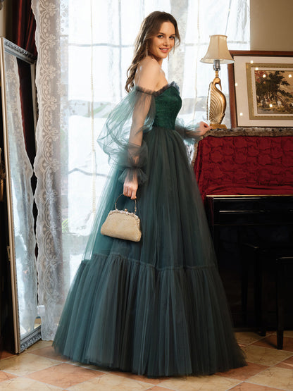 Forme Princesse Tulle Amoureux Longue Robes de bal