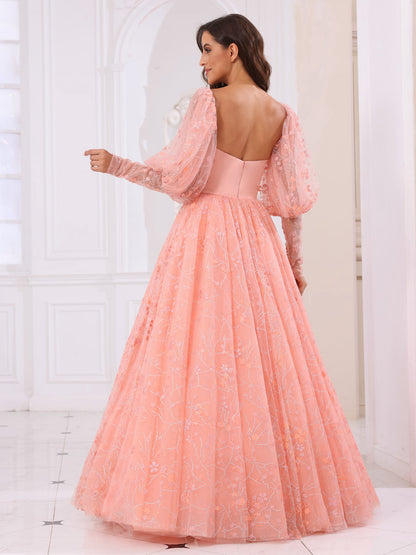 Forme Princesse Amoureux Longue Robes de bal avec manches amovibles