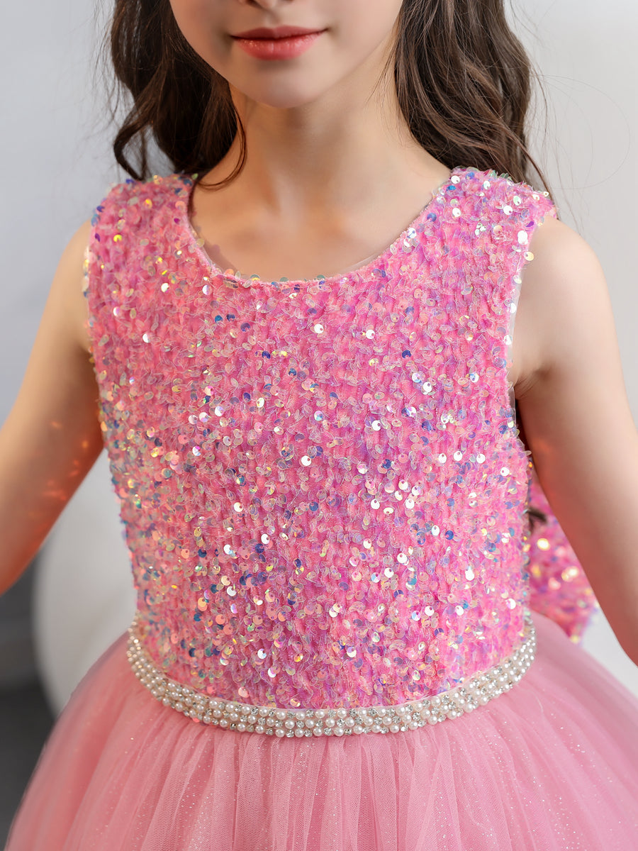 Robe rose paillette fille new arrivals