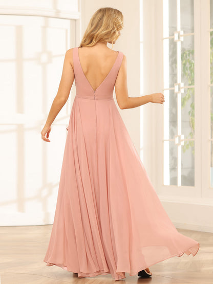 Forme Princesse Col V Asymétrique Robes de demoiselle d'honneur avec Volants