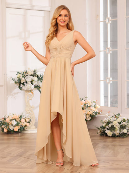 Forme Princesse Col V Longue Robes de soirée de mariage avec poches