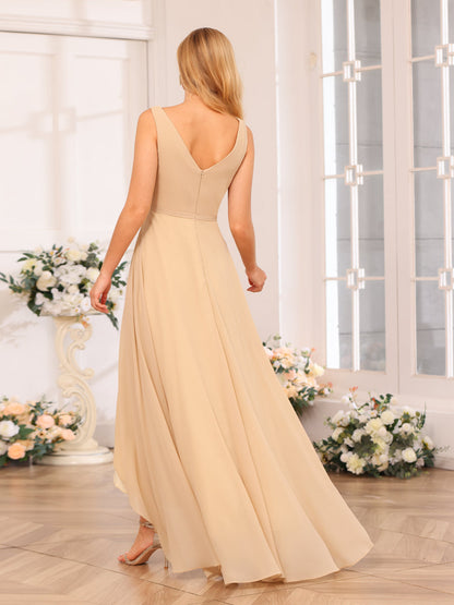 Forme Princesse Col V Longue Robes de soirée de mariage avec poches