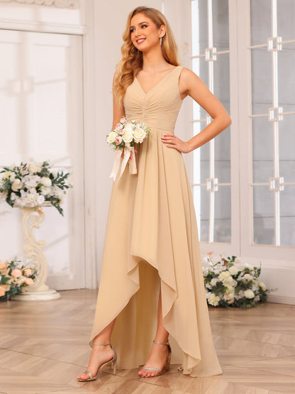 Forme Princesse Col V Longue Robes de soirée de mariage avec poches