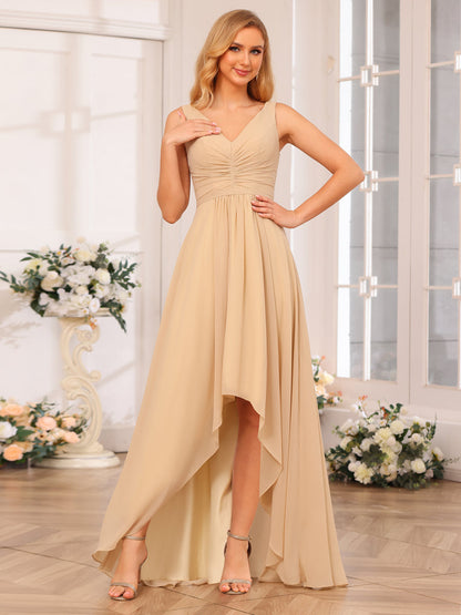 Forme Princesse Col V Longue Robes de soirée de mariage avec poches