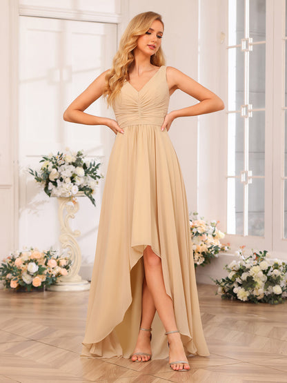 Forme Princesse Col V Longue Robes de soirée de mariage avec poches