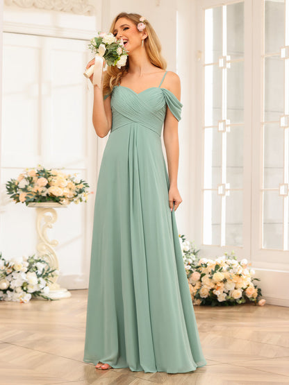 Forme Princesse Bretelles spaghetti Longue Robes de soirée de mariage avec Ruché